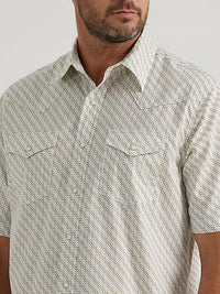 Wrangler Men's 20X Competition S/S Western Snap Shirt in Khaki Disk