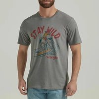 Wrangler Men's Coconut Cowboy Graphic T-Shirt in Pewter