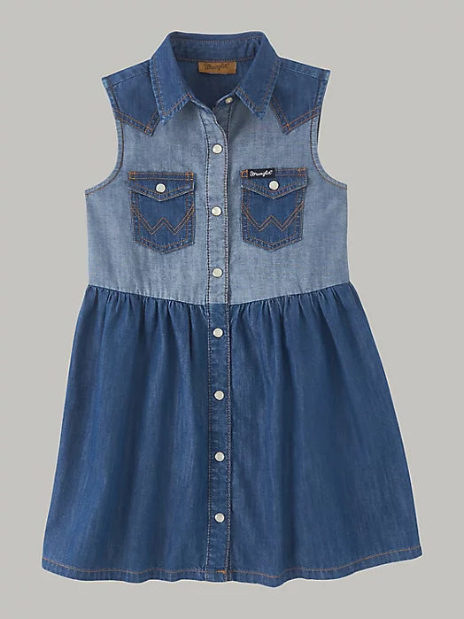 Wrangler Girl's Western Shirt Dress - Denim - 2XL Wrangler Girl's Western Shirt Dress - Denim - 2XL