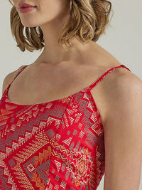 Wrangler Retro Women's Southwestern Maxi Dress in Red Geo
