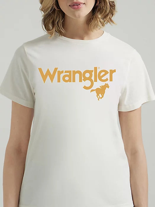 Wrangler Retro Women's Western Logo Graphic Tee in Marshmallow