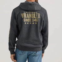 Wrangler Men's 1947 Logo Pullover Hoodie in Washed Black