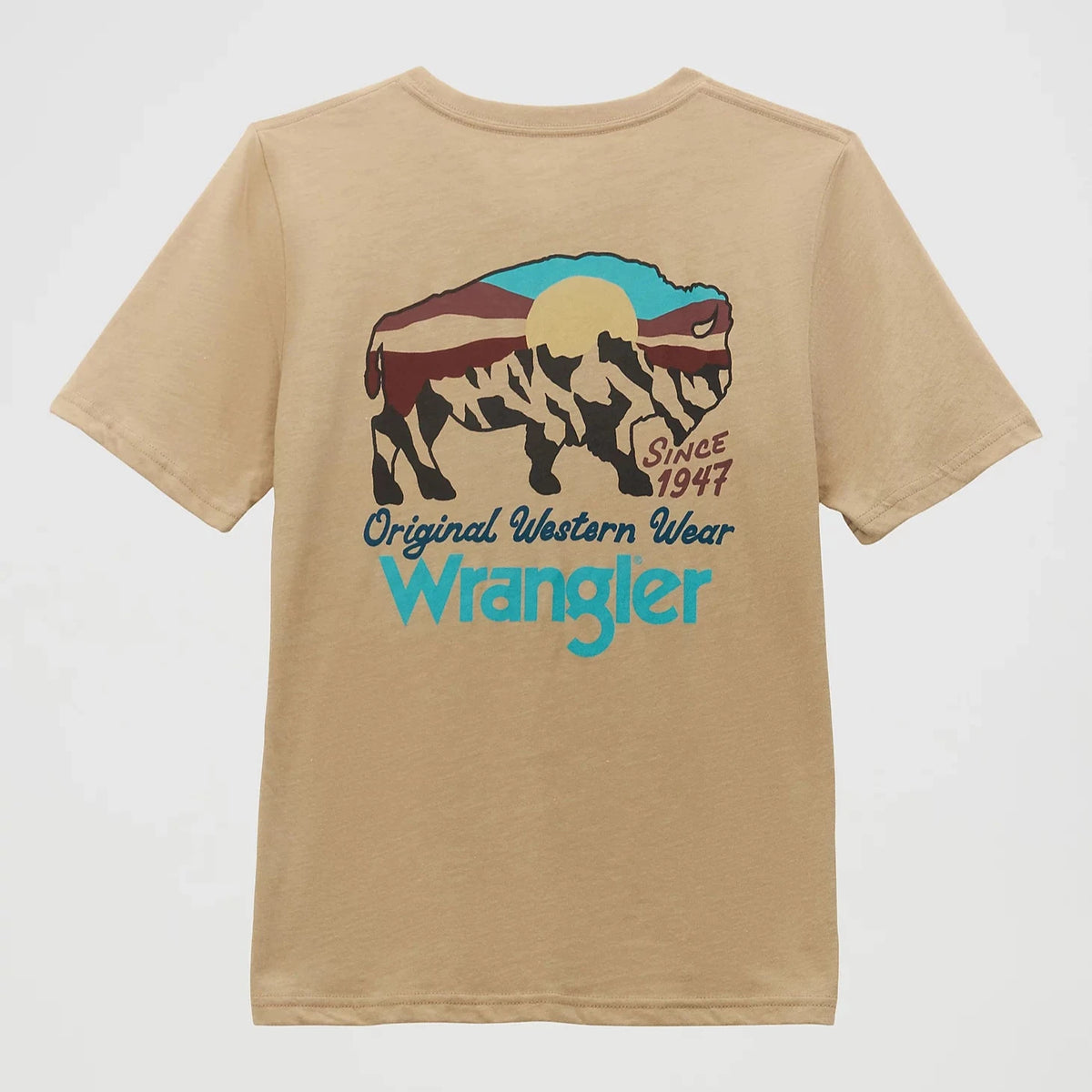 Wrangler Boy's Bison Graphic Logo T-Shirt in Trench Coat