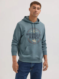 Wrangler Men's 1947 Logo Pullover Hoodie in Goblin Blue