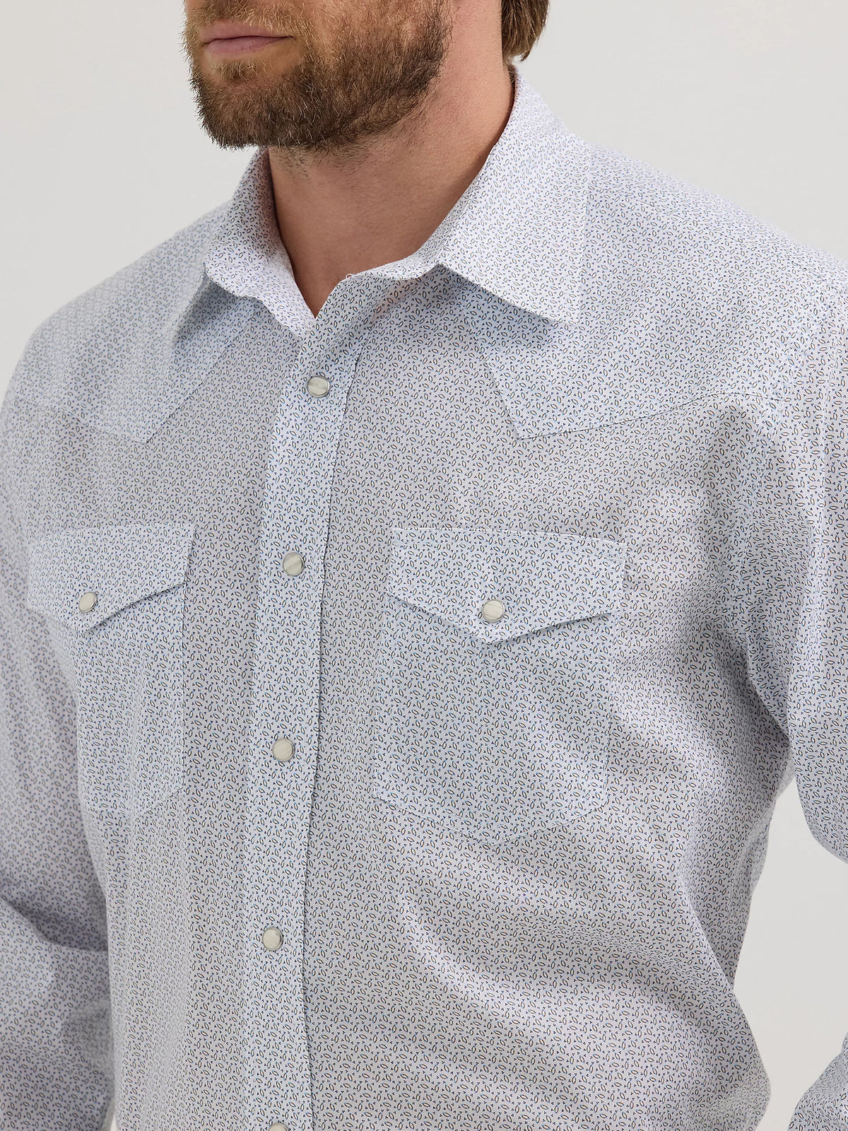 Wrangler Men's L/S 20X Competition Western Snap Shirt in Feather White (Available in Tall Sizes)