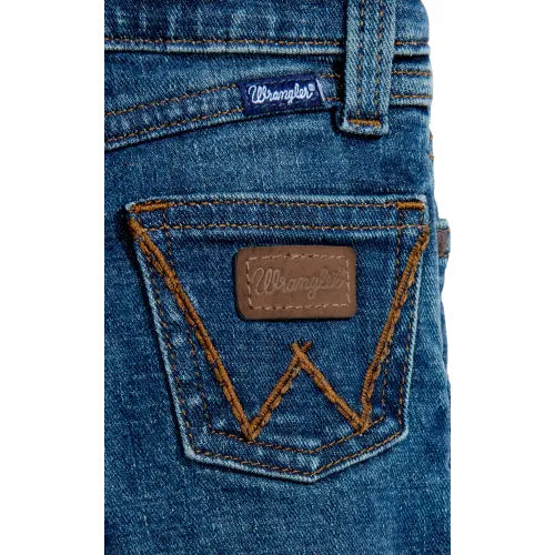 Wrangler Baby Boy's Western Bootcut Jean in Dark Wash