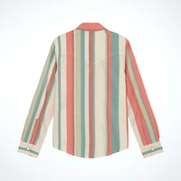 Wrangler Girl's L/S Striped Western Snap Shirt in Dusted Stripe