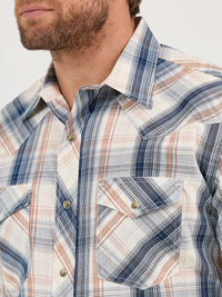 Wrangler Men's L/S 20X Competition Western Snap Shirt in Shore Plaid (Available in Tall Sizes)