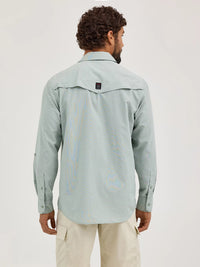 Wrangler ATG Men's L/S Solid Western Snap Shirt in Iceberg Green