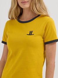 Wrangler x Lainey Wilson Wilson Farms Slim Ringer Tee in Nugget Gold