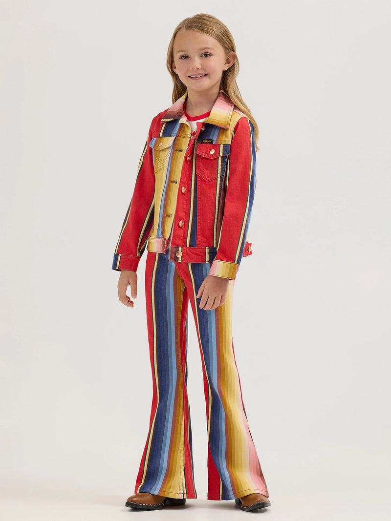 Girl's Wrangler x Lainey Wilson Rodeo Ben Stripe Bell Bottoms in Rodeo Ben Stripe