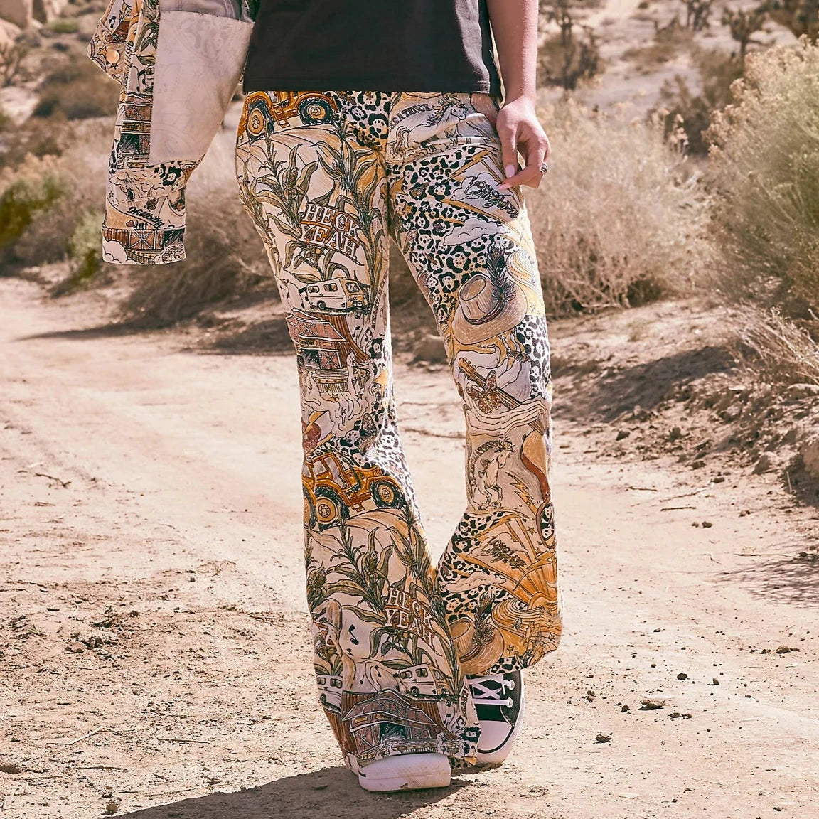 Girl's Wrangler x Lainey Wilson Life of Lainey Bell Bottoms in Storyteller Print