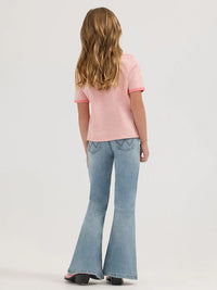 Girl's Wrangler x Lainey Wilson Lainey Shadow Ringer Tee in Blossom