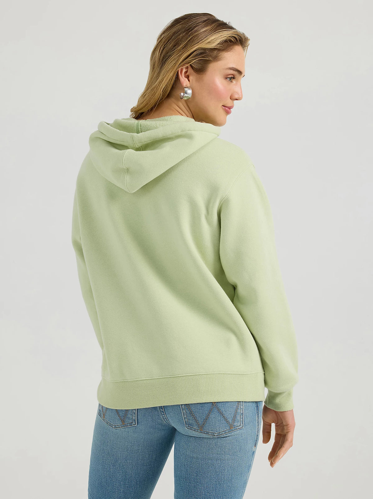 Wrangler Retro Women's Bold Logo Hoodie in Green Tea