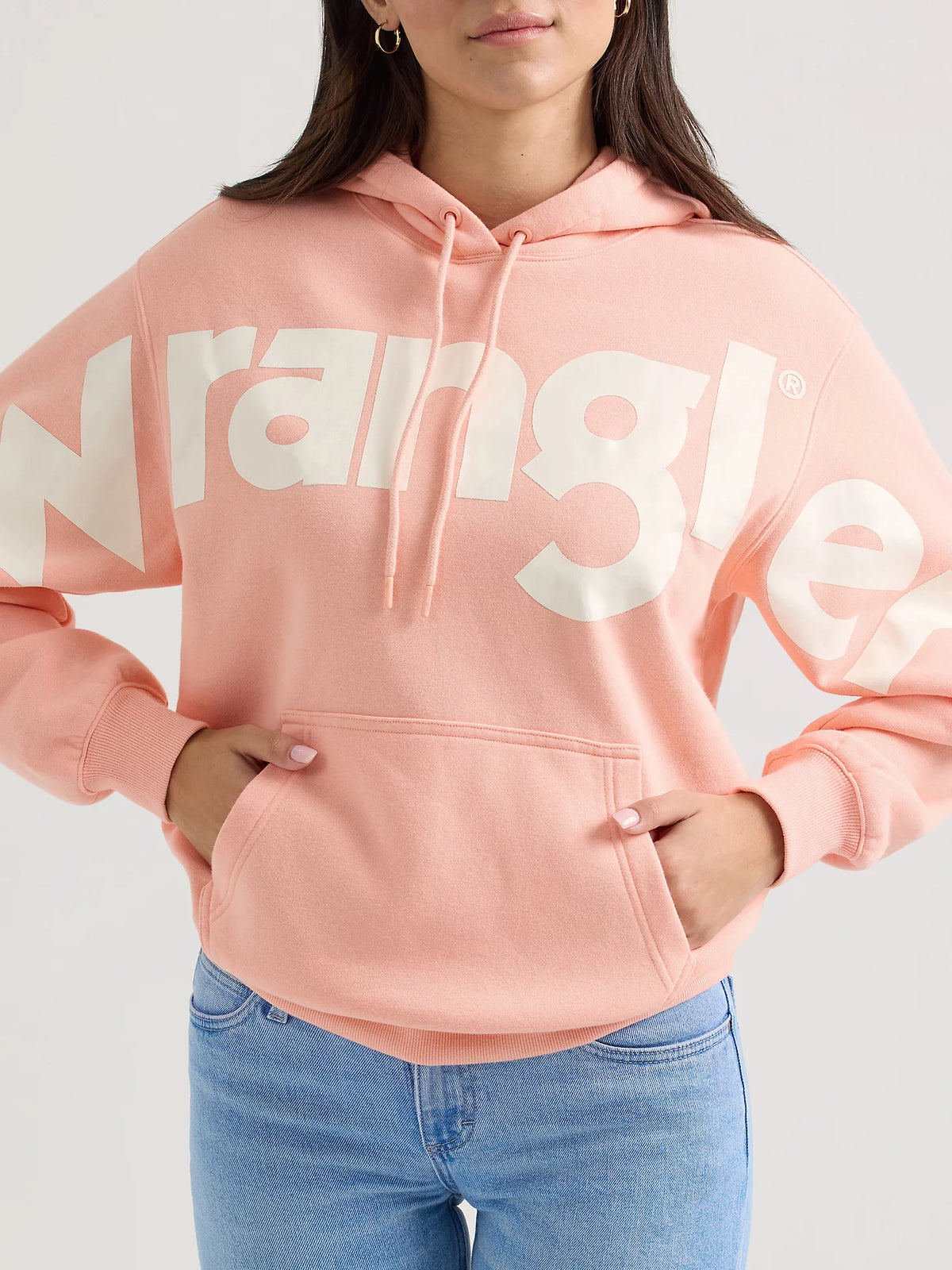 Wrangler Retro Women's Bold Logo Hoodie in Pink Bubble