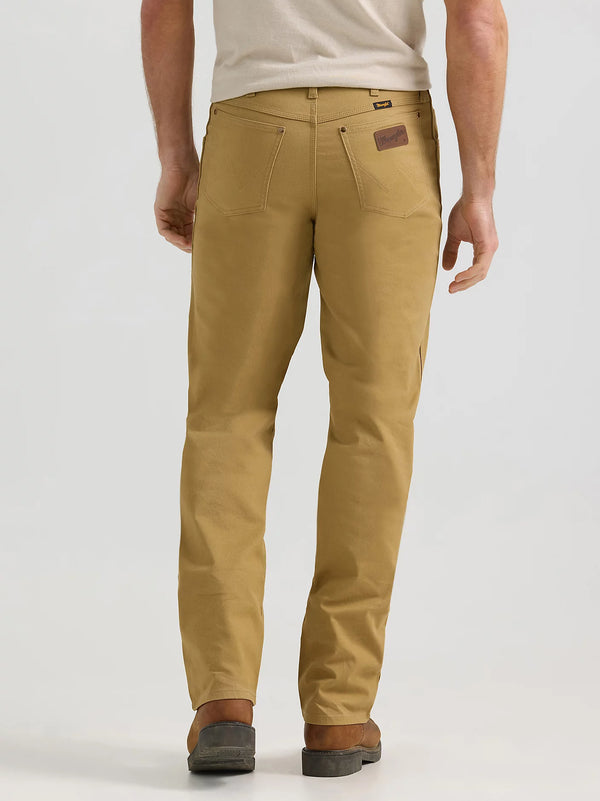 Wrangler Men's Premium Performance Tough Comfort Cowboy Cut Regular Fit Canvas Jean in Kelp