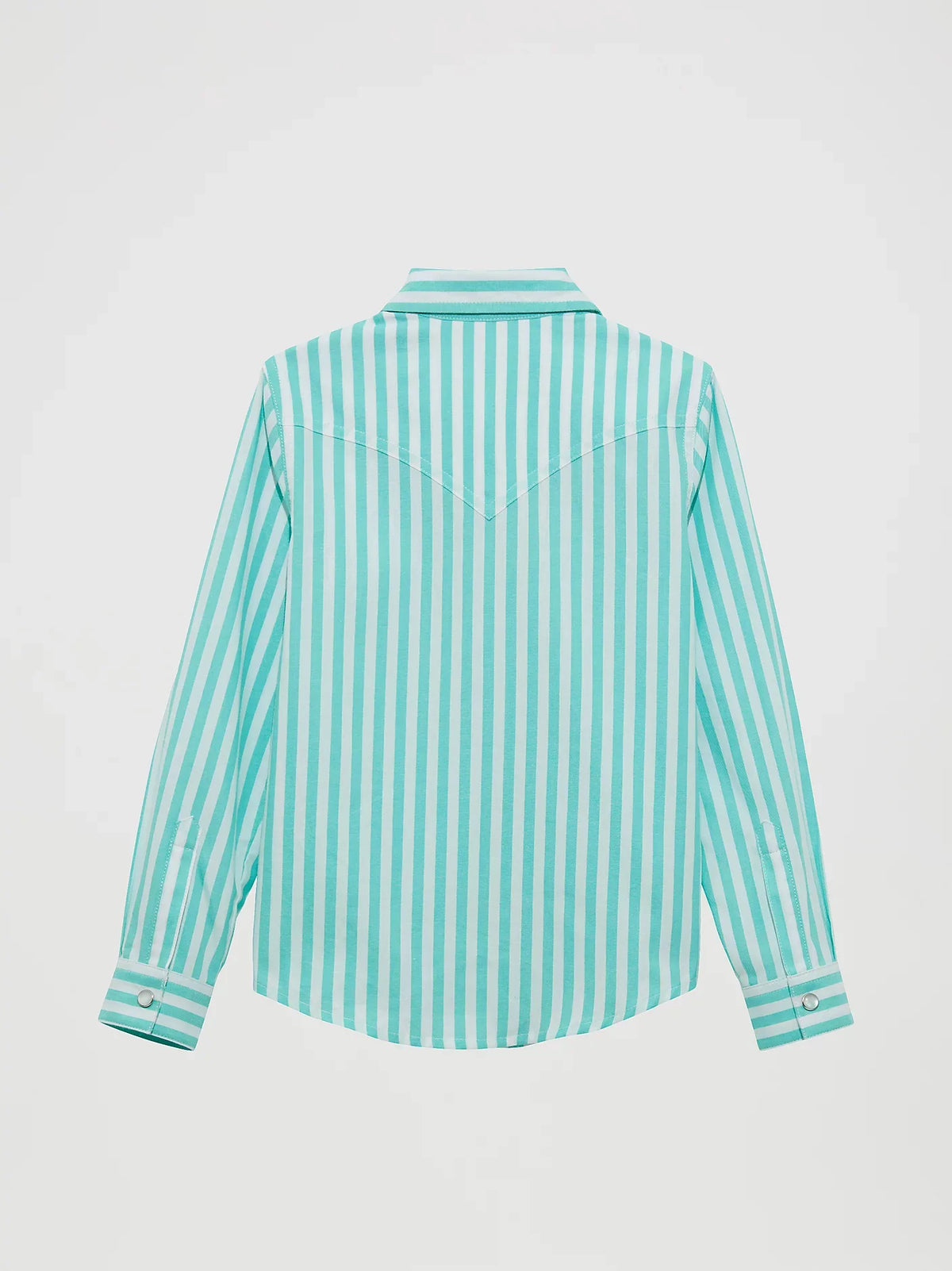 Wrangler Girl's L/S Striped Western Snap Shirt in Turquoise
