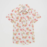 Wrangler Girl's S/S Floral Western Snap Shirt in Floral Boots
