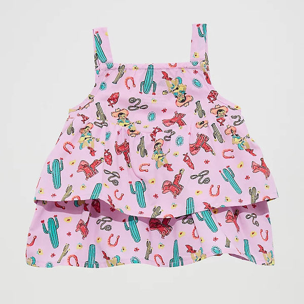 Wrangler Baby & Toddler Girl's Printed Ruffle Tank in Purple Cactus