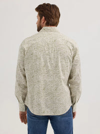 Wrangler Retro Men's L/S Premium Paisley Western Snap Shirt in Olive (Available in Tall Sizes)