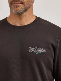 Wrangler Men's L/S Graphic Pullover in Espresso
