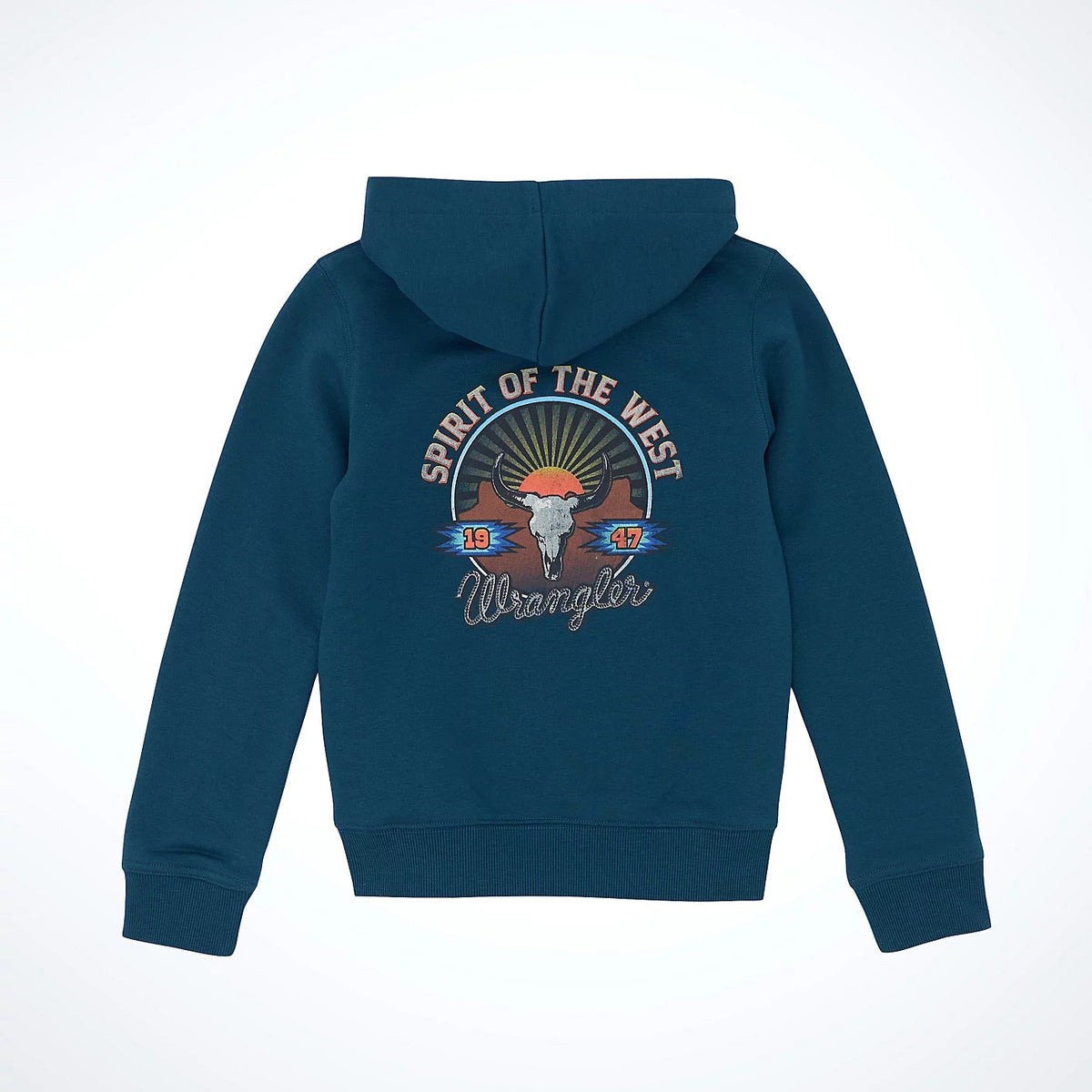 Wrangler Boy's Desert Graphic Logo Pullover Hoodie in Reflecting Pond