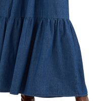 Wrangler Retro Women's Midnight Smocked Bodice Denim Maxi Dress