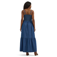 Wrangler Retro Women's Midnight Smocked Bodice Denim Maxi Dress