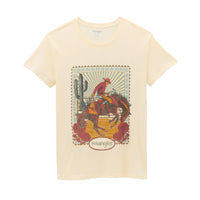 Wrangler Retro Women's Boyfriend Fit Bronc Rider Graphic Tee in Egret Heather
