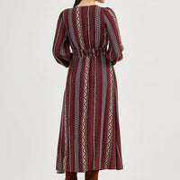 Wrangler Retro Women's Princess Waist Button Front Maxi Dress in Port
