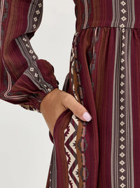 Wrangler Retro Women's Princess Waist Button Front Maxi Dress in Port