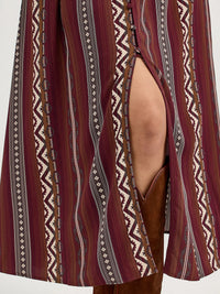 Wrangler Retro Women's Princess Waist Button Front Maxi Dress in Port