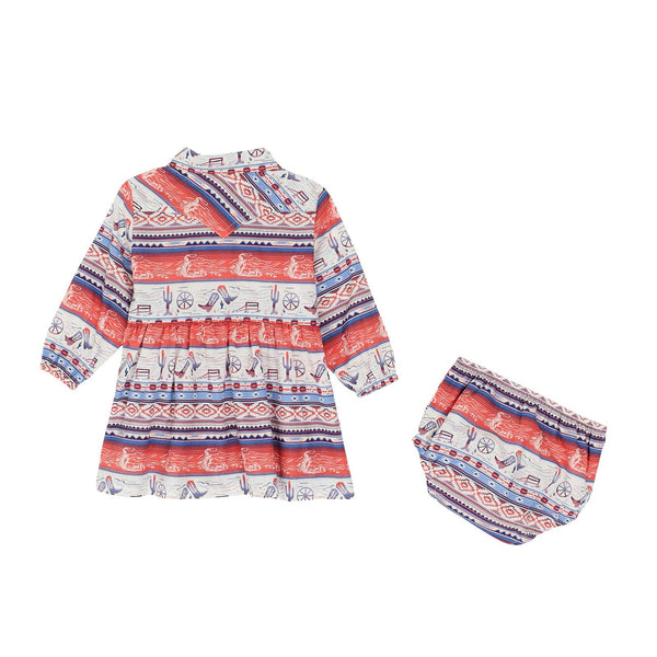 Wrangler Baby & Toddler Girl's L/S Western Print Dress in Pink