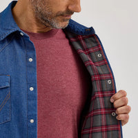 Wrangler Men's L/S Flannel Lined Work Shirt in Blue Denim