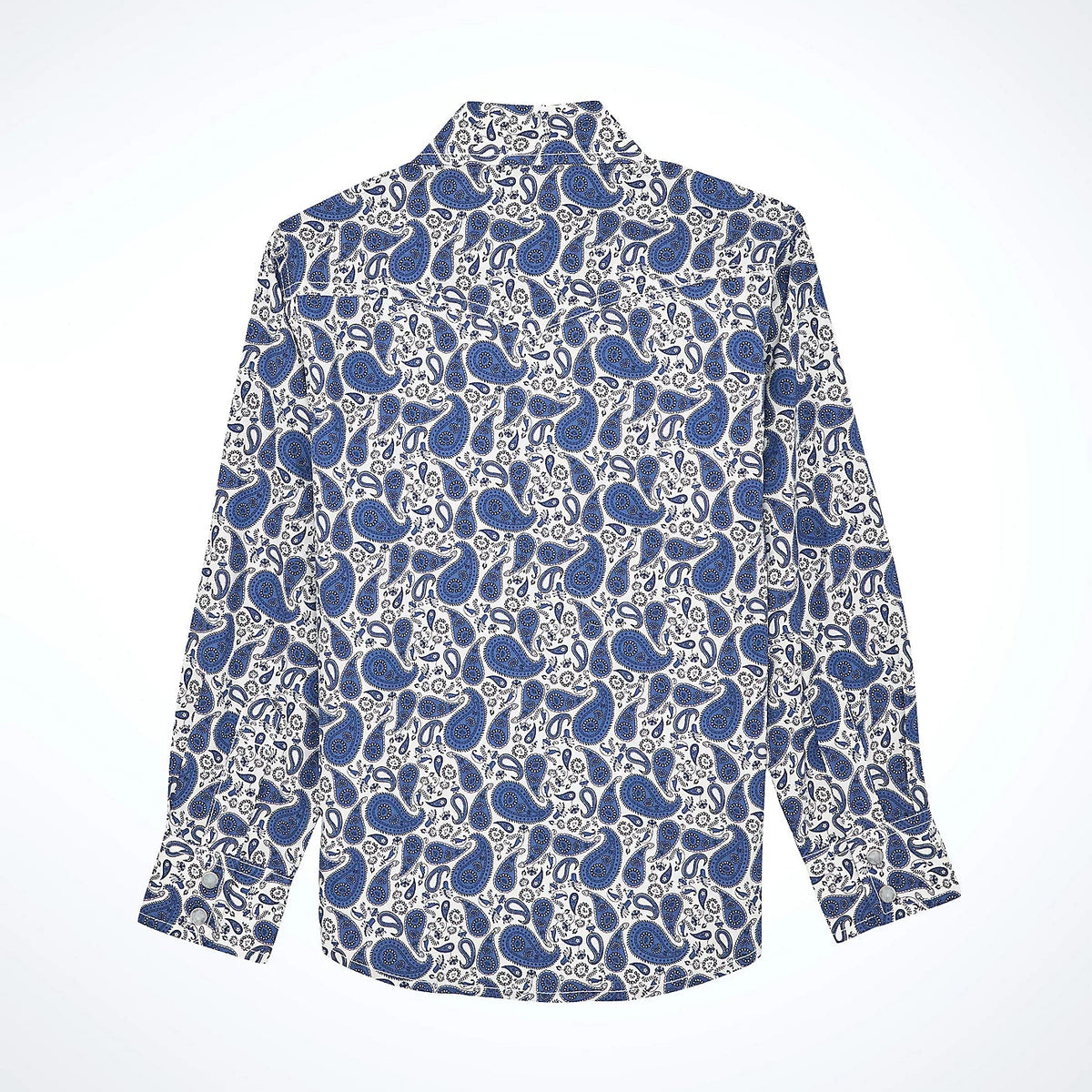 Wrangler Boy's 20X Advanced Comfort L/S Western Snap Shirt in Atlantic Paisley