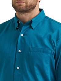 Wrangler Men's L/S Cody Johnson ZigZag Button Down Shirt in Ink Blue