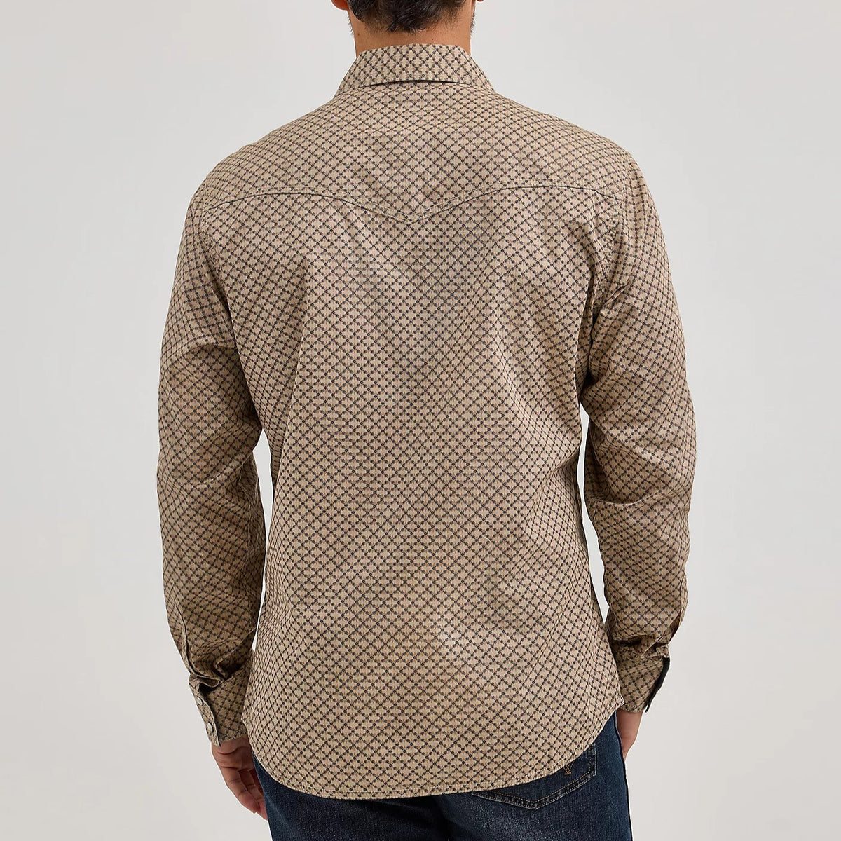 Wrangler Retro Premium Men's L/S Western Snap Shirt in Scale Brown