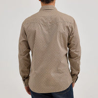 Wrangler Retro Premium Men's L/S Western Snap Shirt in Scale Brown