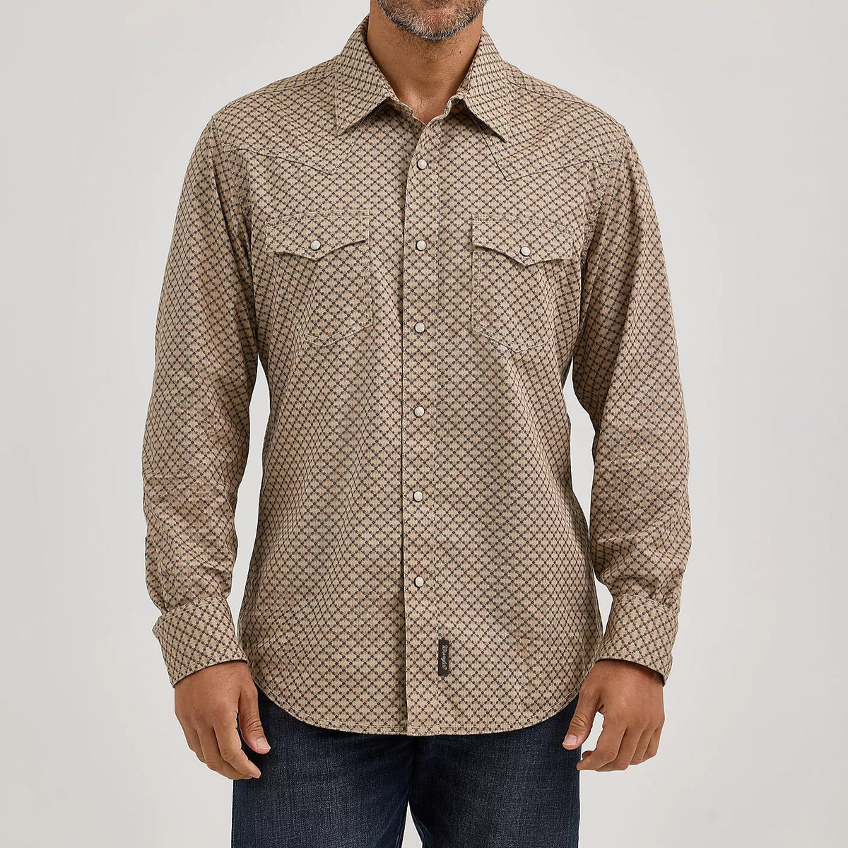 Wrangler Retro Premium Men's L/S Western Snap Shirt in Scale Brown