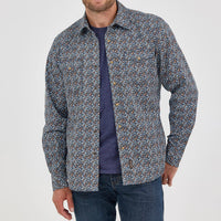 Wrangler Retro Premium Men's L/S Western Snap Shirt in Speckly Blue