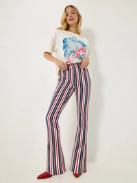 Wrangler x Lainey Wilson Striped Flare Jean in Star Spangled Stripe