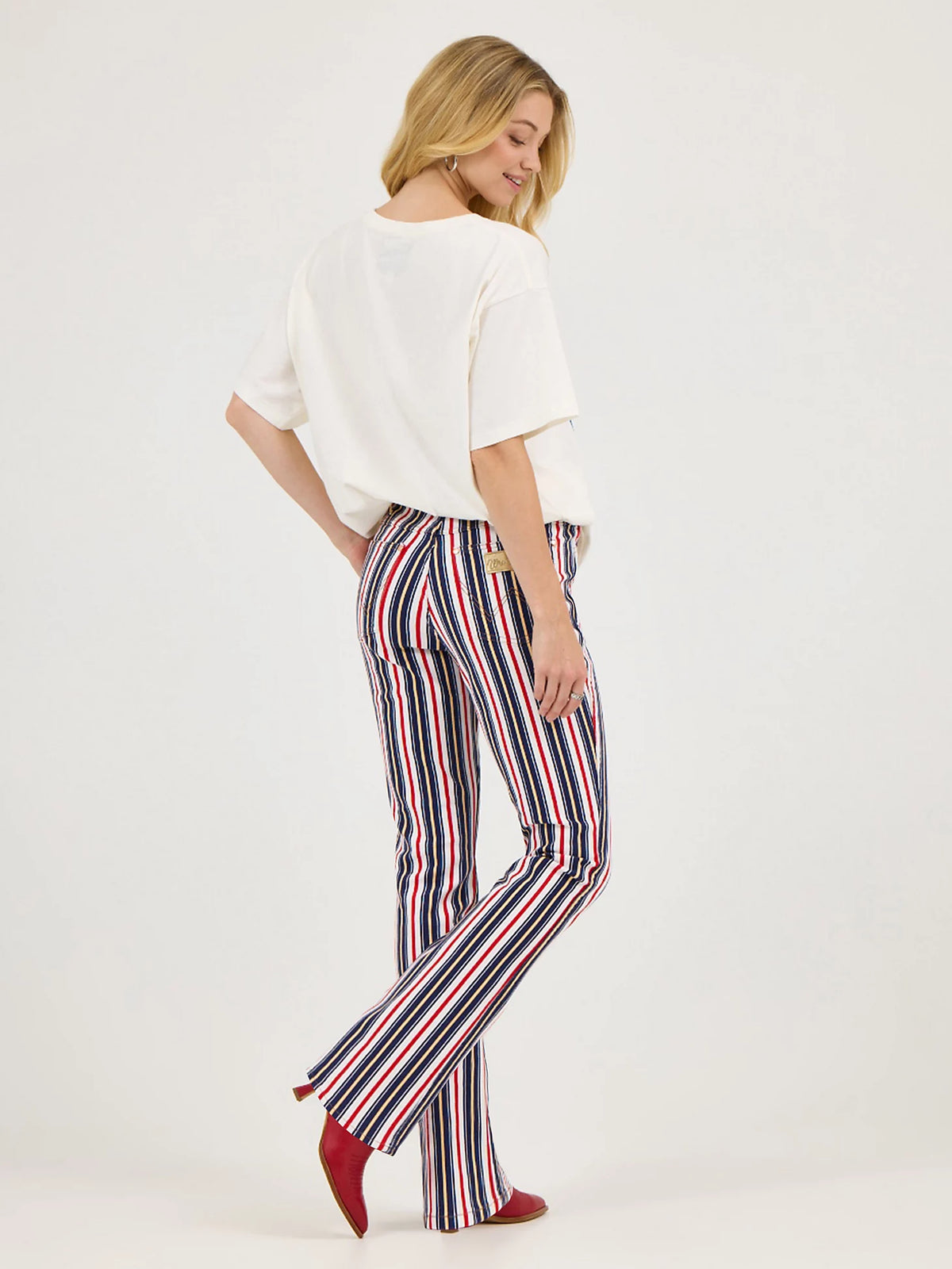 Wrangler x Lainey Wilson Striped Flare Jean in Star Spangled Stripe