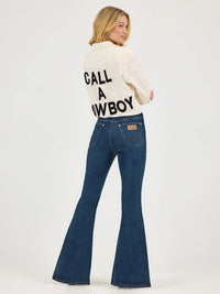 Wrangler x Lainey Wilson Pull On Bell Bottoms in Dark Denim Wash