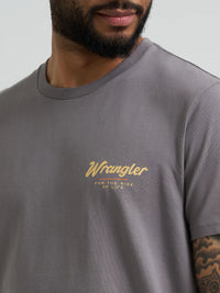Wrangler Men's S/S Bucking Cowboy Back Graphic T-Shirt in Quiet Shade