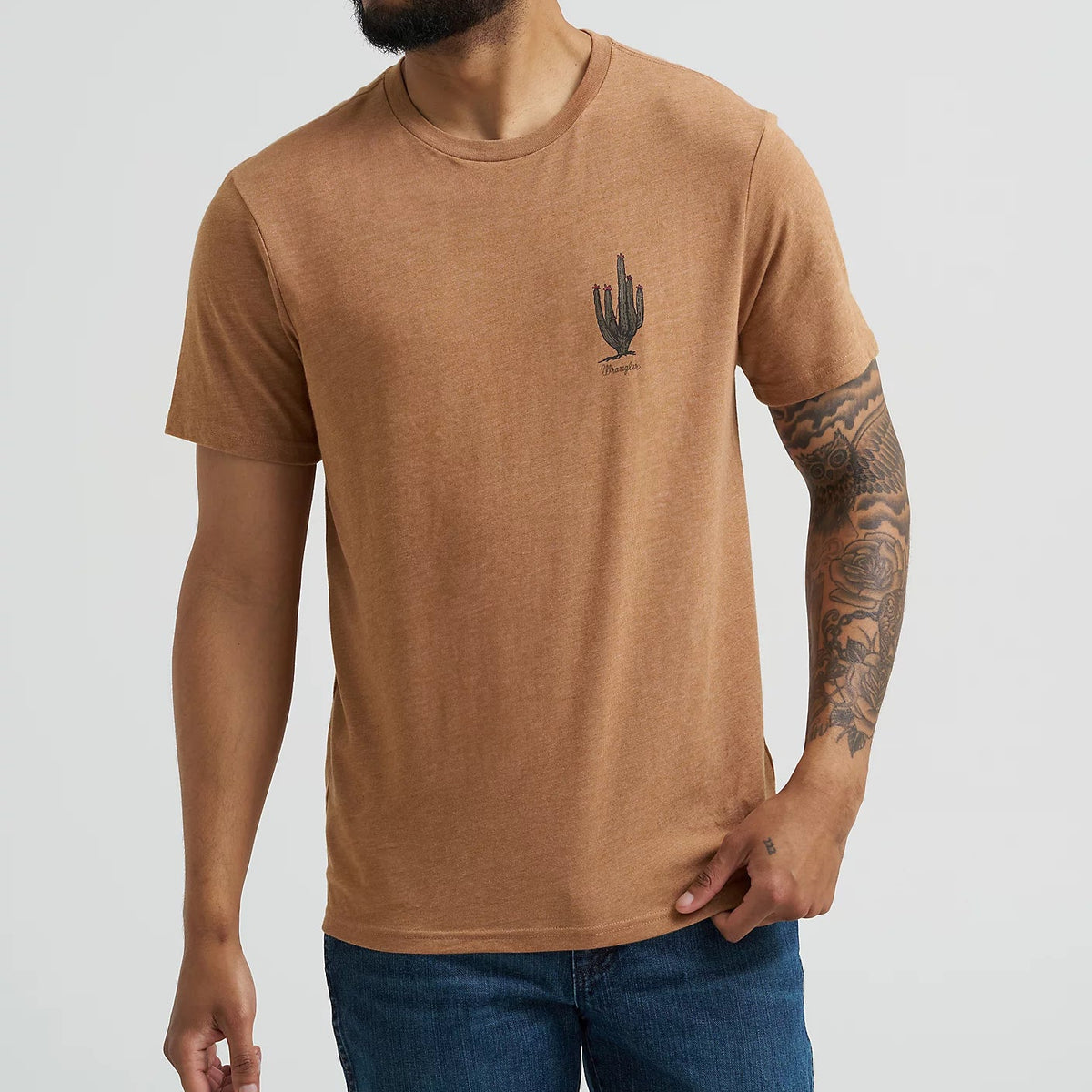 Wrangler Men's S/S Legend Desert Back Graphic T-Shirt in Legendary Brown