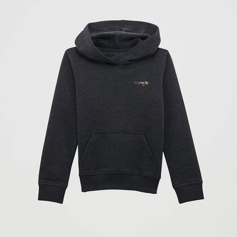 Wrangler Boy's Back Graphic Pullover Hoodie in Jet Black