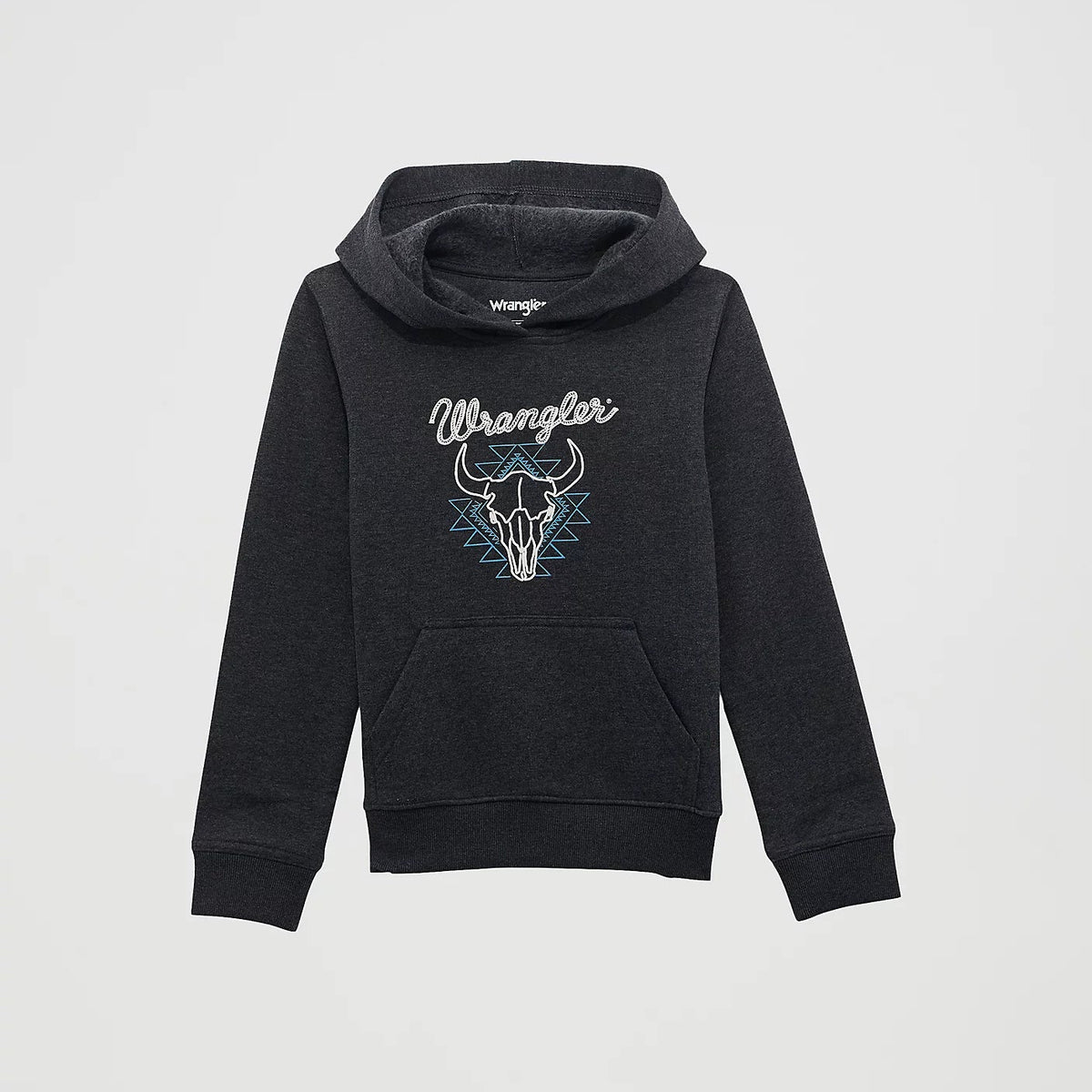 Wrangler Boy's Front Animal Graphic Logo Pullover Hoodie in Jet Black