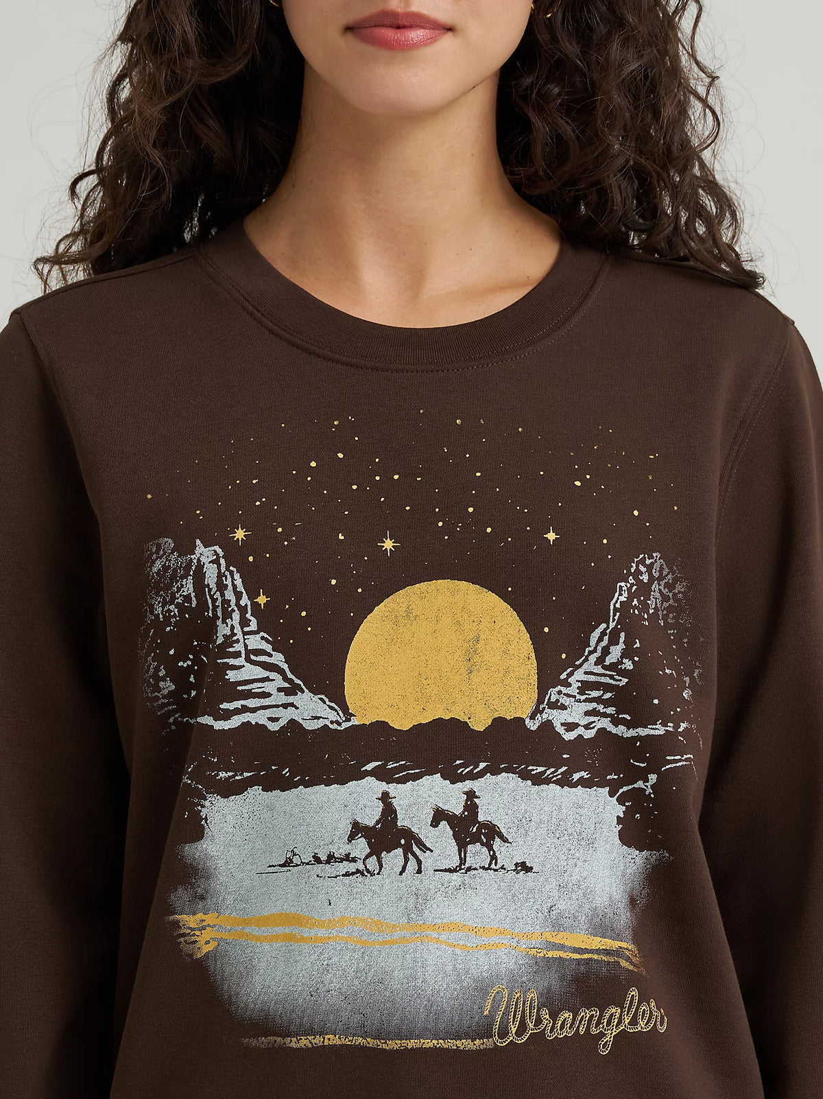 Wrangler Women's Desert Crew Sweatshirt in Brown