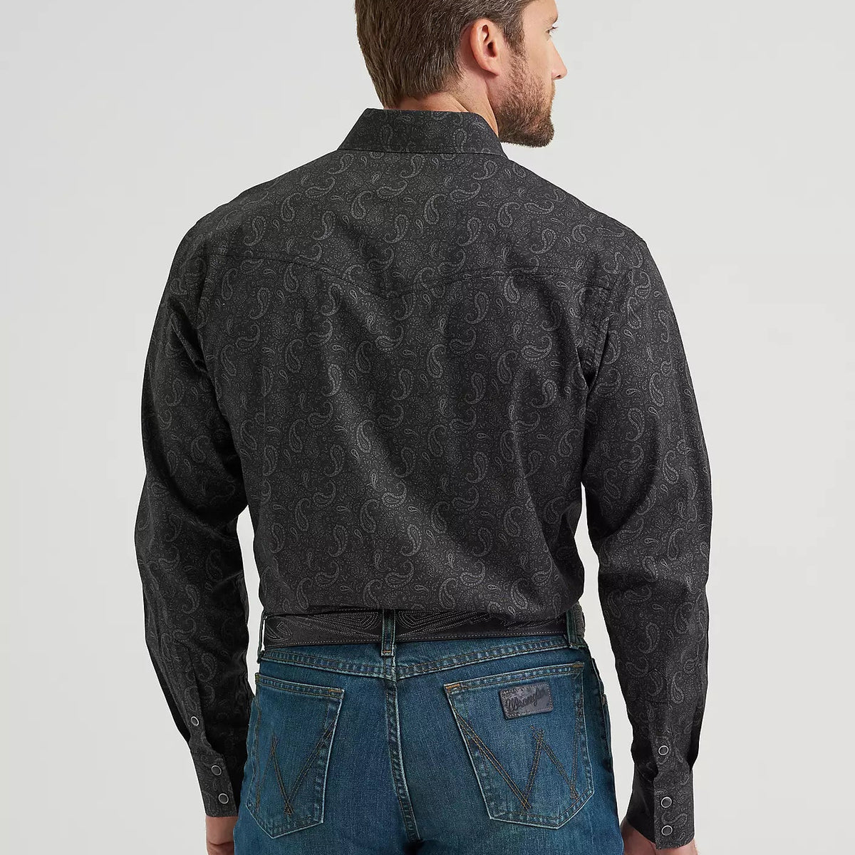 Wrangler Men's 20X L/S Competition Advanced Comfort Western Snap Shirt in Black Paisley (Available in Tall Sizes!)