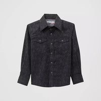 Wrangler Boy's 20X Advanced Comfort L/S Western Snap Shirt in Shadow Paisley